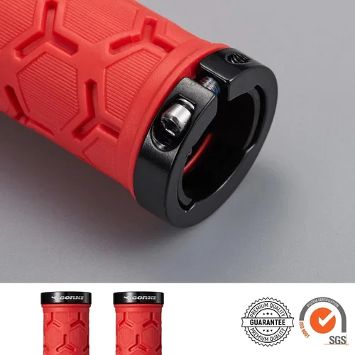 Miniatura 6 de corki Empuñaduras de bicicleta de montaña con bloqueo, agarre antideslizante para manillar de bicicleta