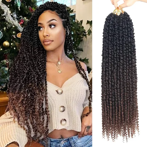 Miniatura 113 de Bileaf Cabello de Ganchillo Passion Twist Pre-retorcido de 10 Pulgadas, 8 Paquetes de Ganchillo Passion Twist, Cabello Corto Passion Twist