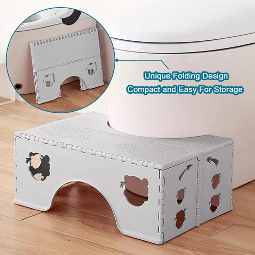 Miniatura 2 de Taburete de inodoro plegable, taburete de 7 pulgadas con postura en cuclillas saludable con pies antideslizantes por CHEAGO, taburete portátil