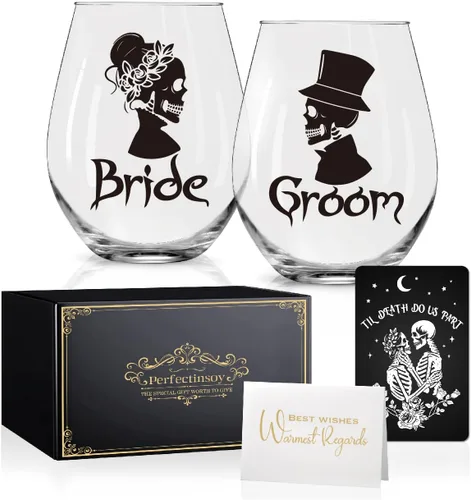 Miniatura 18 de Perfectinsoy Juego de 2 copas de vino de 40 años de feliz aniversario, regalo de boda para mamá, papá, esposa, alma gemela, pareja, divertido