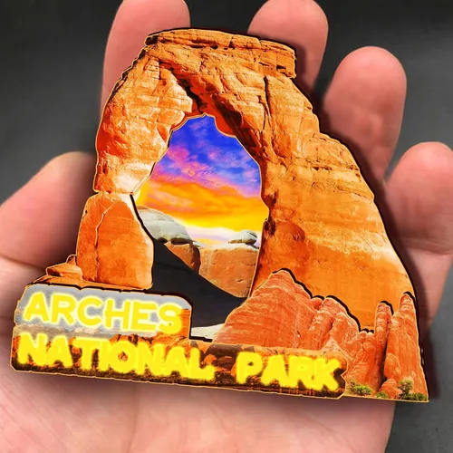 Miniatura 4 de Imán de madera del Parque Nacional de los Estados Unidos Arches 3D para nevera, recuerdos coleccionables, decoraciones hechas a mano