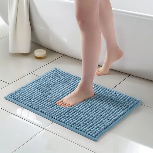 Miniatura 39 de FRESHMINT Alfombra de baño de felpilla gruesa y grumosa, 17"x24", alfombrilla de baño antideslizante, accesorio decorativo suave, linda alfombrilla