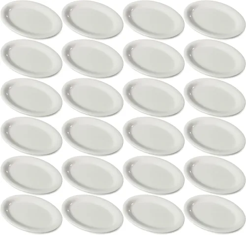 Miniatura 2 de Platos ovalados Carlisle Sierrus de melamine para servir/cenar, Bone, 24 Hueso