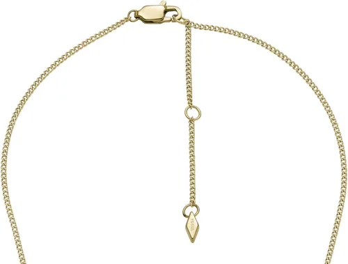 Miniatura 4 de Fossil Collar de cadena con dije de acero inoxidable grabado chapado para mujer