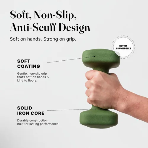 Miniatura 2 de WeGym SafeGrip Square Dumbbells with Anti Slip Handles, Aesthetic Free Weights for Home Workouts, Stable Design Prevents Rolling during Floor Bosque