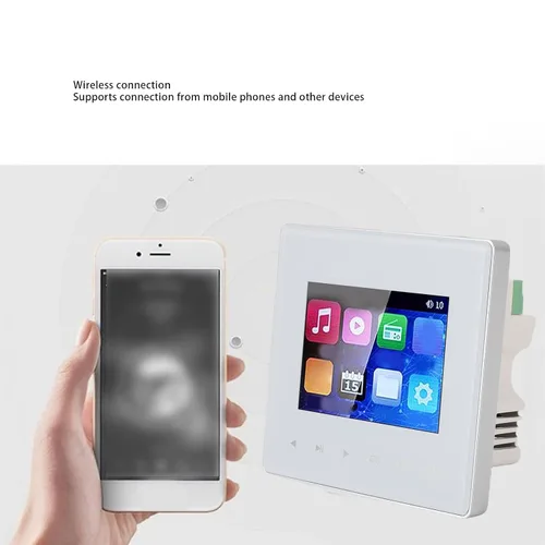Miniatura 6 de Amplificador de pared inteligente Bluetooth con radio FM, pantalla táctil HD de 2.8 pulgadas, temporizador de encendido y apagado, compatible