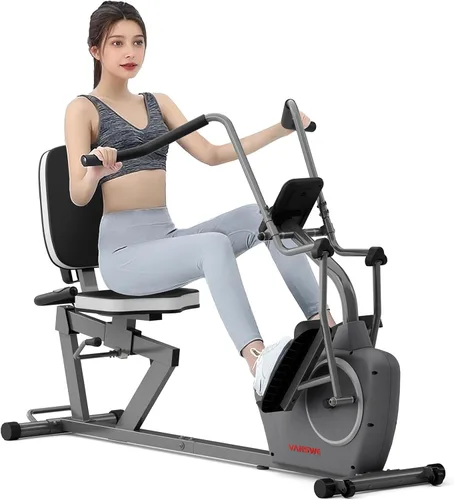 Miniatura 2 de VANSWE Bicicleta estática reclinada para adultos y personas mayores, bicicletas reclinadas para el hogar con resistencia magnética, conectividad