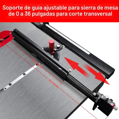 Miniatura 4 de GOINGMAKE Calibre de inglete para sierra de mesa con parada de volteo microajustable y valla extensible y parada de ángulo rápido para sierra