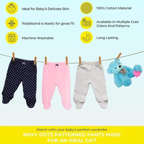 Miniatura 7 de Spasilk Paquete de 3 pantalones de algodón con pies para bebé niña
