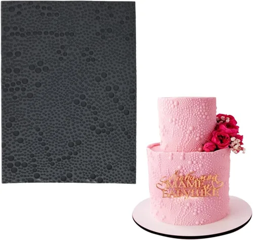 Miniatura 10 de mostsom Molde de silicona para pastel de encaje para fondant y chocolate, decoración de burbujas redondas en relieve, herramientas de horneado