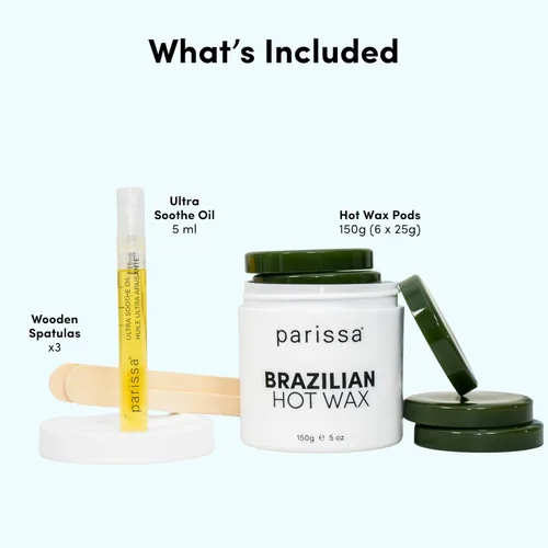 Miniatura 3 de Parissa Kit de cera caliente de bikini natural para microondas, cera dura sin tiras para cabello grueso en bikini y axilas, ideal para depilación