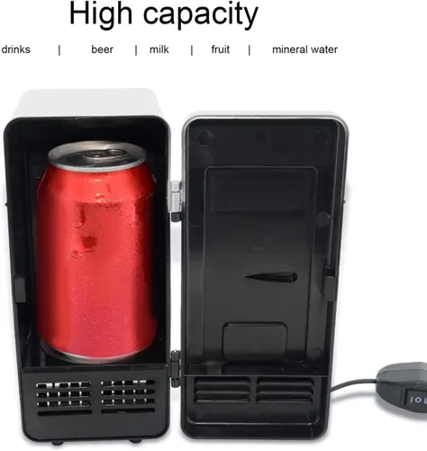 Miniatura 3 de LBEC Refrigerador pequeño, solo USB, pequeño refrigerador portátil USB, potente potencia baja, decibelio para oficina, coche, hogar