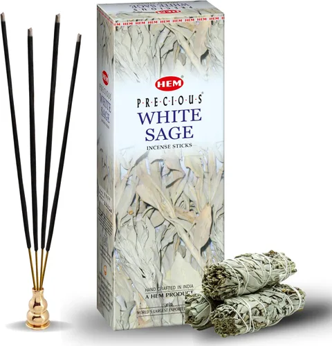 Miniatura 2 de HEM Varillas de Incienso de Salvia Blanca - 100 Unidades Aromaterapia Natural Purificadora del Aire Fragancia Calmante y Limpiadora Perfectas