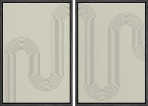 Miniatura 76 de SIGNWIN Lienzo enmarcado para pared, juego de arte sereno de paisaje de pantanos, ilustración rústica, arte moderno, minimalismo, decorativo