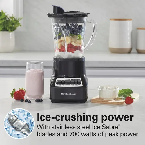 Miniatura 3 de Hamilton Beach Wave (54220) licuadora y trituradora multifunción, 40 oz con 14 velocidades, tarro de vidrio, color negro