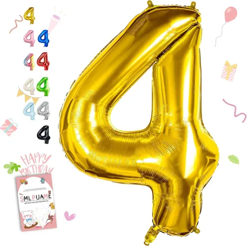 Miniatura 64 de Globos grandes de 40 pulgadas de números del 0 al 9, globos numéricos para decoración de fiesta de cumpleaños, globos de helio de aluminio