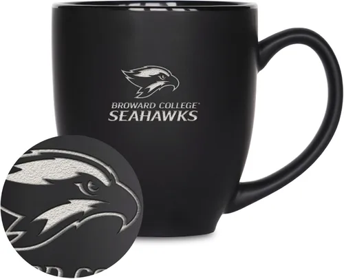 Miniatura 441 de Rico Industries - Taza de cerámica mate negra con grabado láser estándar de 15oz para NCAA (escuelas T & U) - Para bebidas calientes o frías
