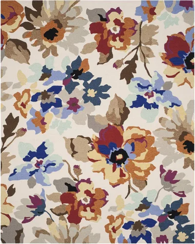 Miniatura 9 de SAFAVIEH Four Seasons Collection FRS509D - Alfombra floral con gancho a mano (3 pies 6 pulgadas x 5 pies 6 pulgadas), color marfil/multi