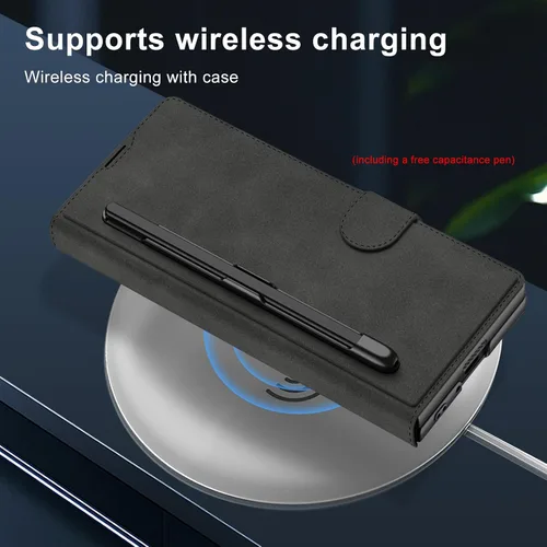 Miniatura 7 de Funda protectora de cuero para Samsung Galaxy Z Fold 7 con ranura para lápiz capacitivo y S-Pen (ranura extraíble para bolígrafo y S-Pen)