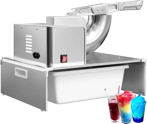 VALONDINO Máquina de Cono de Nieve y Hielo Afeitado, Trituradora de Hielo Comercial 500LB/H, Máquina de Hielo Afeitado Esponjoso, 300W, Trituradora
