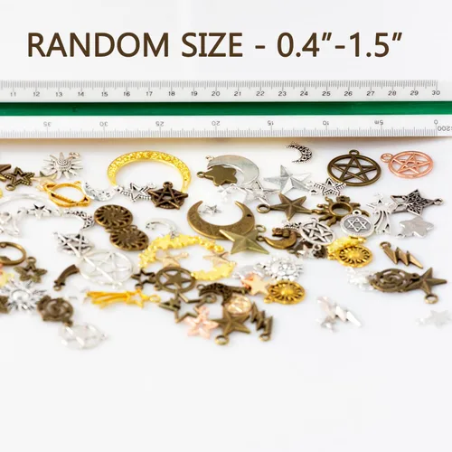 Miniatura 5 de stino 100 G Mixed Style Metal Charms for Jewelry Making, Bulk Silver & Gold Plated, for Bracelet, Necklace, Earrings DIY Crafts