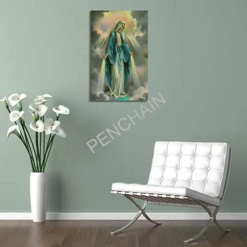 Miniatura 5 de Póster vintage de la Virgen María, pintura al óleo, arte religioso, pósteres estéticos e impresiones sobre lienzo, póster de arte de pared