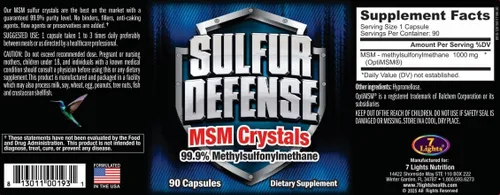 Miniatura 2 de Sulfur Defense Opti-MSM Cápsulas de polvo MSM puro 99.9%, fabricadas en Estados Unidos, metilsulfonilmetano orgánico, sin OMG, sin gluten, refuerzo