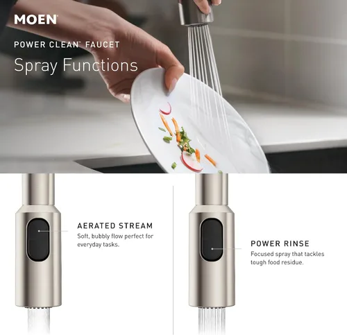 Miniatura 4 de Grifo de cocina Moen Align Spot Resist acero inoxidable con sensor de onda Motionsense sin contacto de una manija con resorte de arco alto extraíble