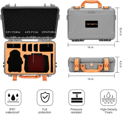 Miniatura 2 de Estuche rígido para DJI Mini 4 Pro: IP67 Fundas de transporte impermeables para Mini 4/3 Pro/3 Drone Fly More Combo RC 2/RC Smart Controller Caja