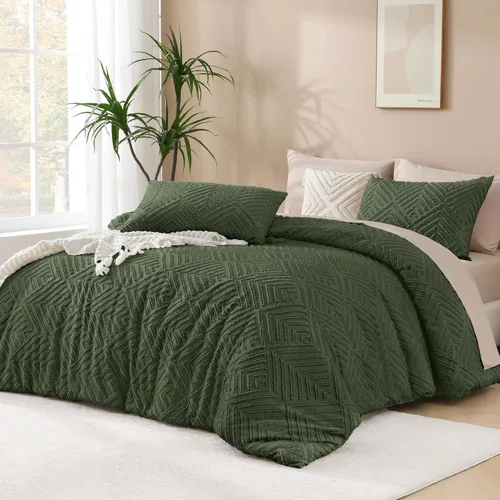 Miniatura 14 de Andency - Juego de edredón blanco California King, 3 piezas, edredón Boho para cama California King, juego de cama de gran tamaño, suave y ligero