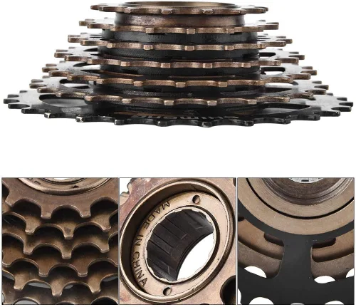 Miniatura 6 de Tbest Cassette,Tornillo de casete de rueda libre encendido,Conjunto de rueda eléctrica de bicicleta, rueda dentada de casete de rueda dentada de 7