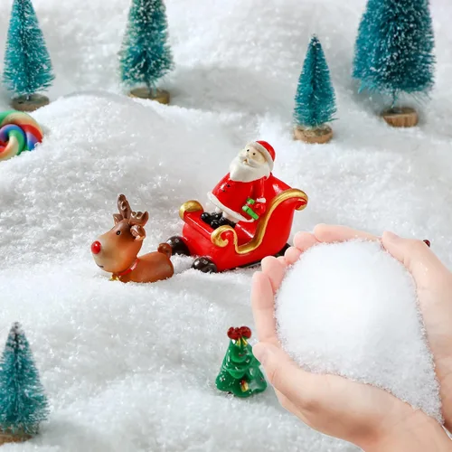 Miniatura 9 de Syhood - Nieve falsa de Navidad para manualidades, nieve falsa con purpurina, nieve falsa en polvo artificial para decoración de pueblo, decoración