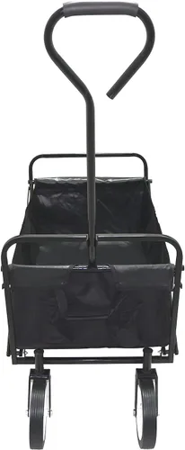 Miniatura 7 de Carro plegable multifunción negro para exteriores, ruedas portátiles para uso público, camping, comestibles, compras, transporte de niños, picnic