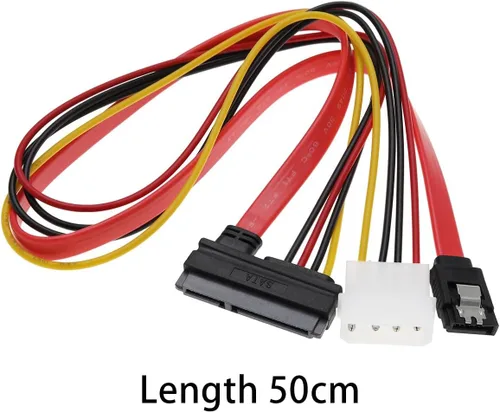 Miniatura 4 de Cable de alimentación de datos SATA 2 en 1, 22 pines (7+15) SATA macho a hembra de datos y alimentación Combo de cable de extensión Accesorios