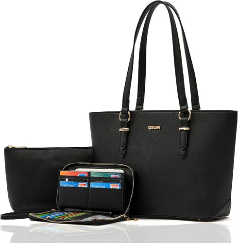 Juego de bolsos y carteras para mujer, bolso de mano para el trabajo, bolso de hombro con asa superior y cartera a juego