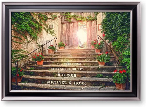 Miniatura 201 de Arte enmarcado de vacaciones con nombres de pareja en sillas de cubierta, regalo de amor perfecto para aniversario, boda. Con diferentes estilos