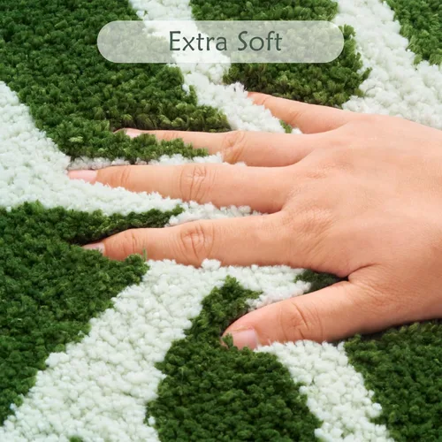 Miniatura 5 de Alfombra de baño con forma de hojas verdes, alfombra de baño con forma de hojas tropicales para bonita decoración de baño, alfombra de planta