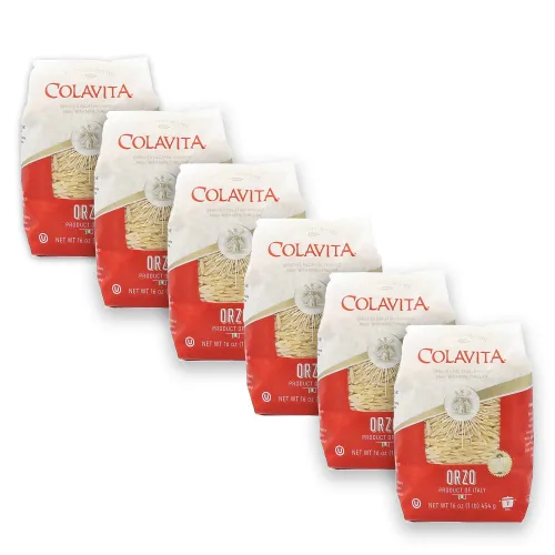Colavita Orzo: Pasta mediterránea clásica con forma de granos de arroz, versatilidad en su mejor momento, 1 libra (paquete de 6)