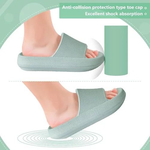 Miniatura 5 de FJPTREN Zapatos de nube para niños y niñas, sandalias acolchadas antideslizantes, zapatos de ducha ligeros, plataforma para niños, suela gruesa