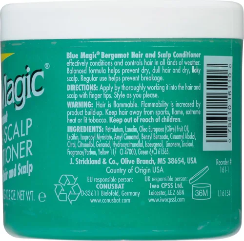 Miniatura 4 de Blue Magic Acondicionador de bergamota para cabello y cuero cabelludo, 12 onzas (paquete de 3)