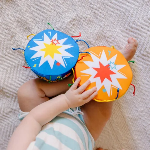 Miniatura 7 de Melissa & Doug K's Kids Bongo Drums - Instrumento musical suave, multicolor, 1 EA