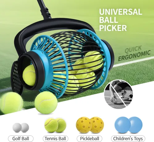 Miniatura 2 de Rodillo de tolva de pelota de tenis, colector de pelotas de tenis portátil, tolva de tenis sin doblar, recogedor de pelota de tenis de rodadura