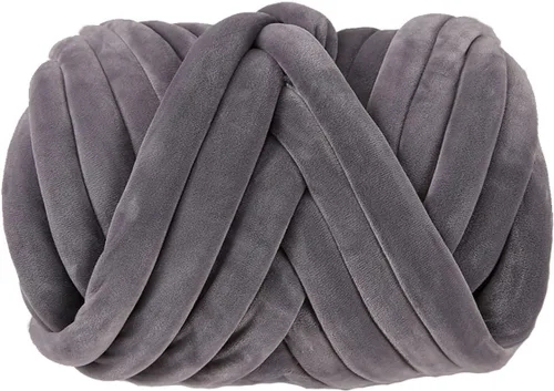 Miniatura 10 de Hilo grueso de terciopelo para tejer con brazo gigante, súper suave, peso tubular jumbo, tejido a mano, tejido a mano para manta, cama de mascotas