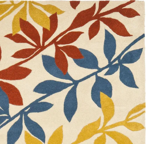 Miniatura 3 de SAFAVIEH Soho Collection SOH764B - Alfombra de área de lana y viscosa de 5 x 8 pies, color beige y multicolor