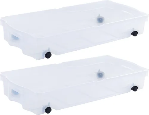 Miniatura 10 de Rubbermaid Cleverstore Clear Dorm Variety 16-Pack, Hecho en EE. UU., Contenedores de almacenamiento grandes transparentes apilables con tapas