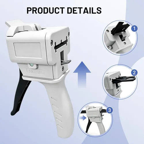 Miniatura 5 de Pistola dispensadora de pegamento, pistola de pegamento manual de 30ml con dispensador manual de plástico, herramienta de tubo único para presionar