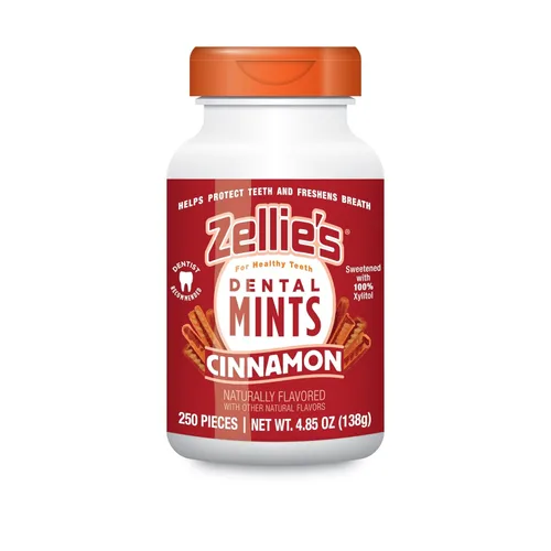 Zellie's - Mentas 100% xilitol canela para el aliento | Sin aspartamo, sin gluten, mentas veganas y kosher (250 unidades - Paquete de 1)