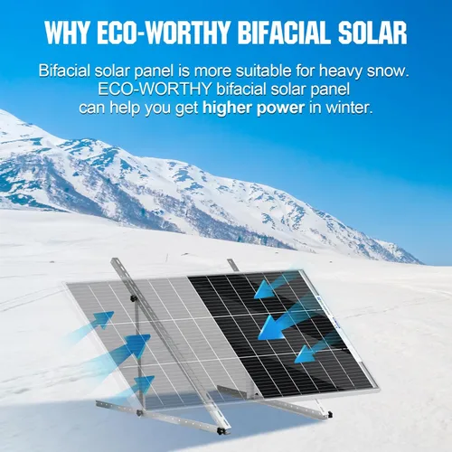 Miniatura 3 de ECO-WORTHY Bifacial - Cargador de energía para módulo fotovoltaico rígido monocristalino de alta eficiencia de 100 vatios y 12 voltios
