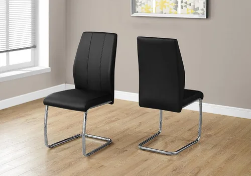 Miniatura 2 de Monarch Specialties I 2 piezas silla de comedor - 2 piezas/39 pulgadas de cuero/cromo, 17.25 pulgadas de largo x 20.25 pulgadas de profundidad x