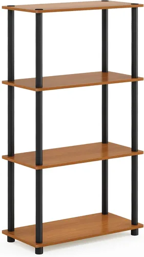 Miniatura 9 de Furinno Turn-N-Tube (99557LC/BK) - Estantería de exhibición multiuso de 4 niveles, color cereza claro y negro cereza claro/ negro